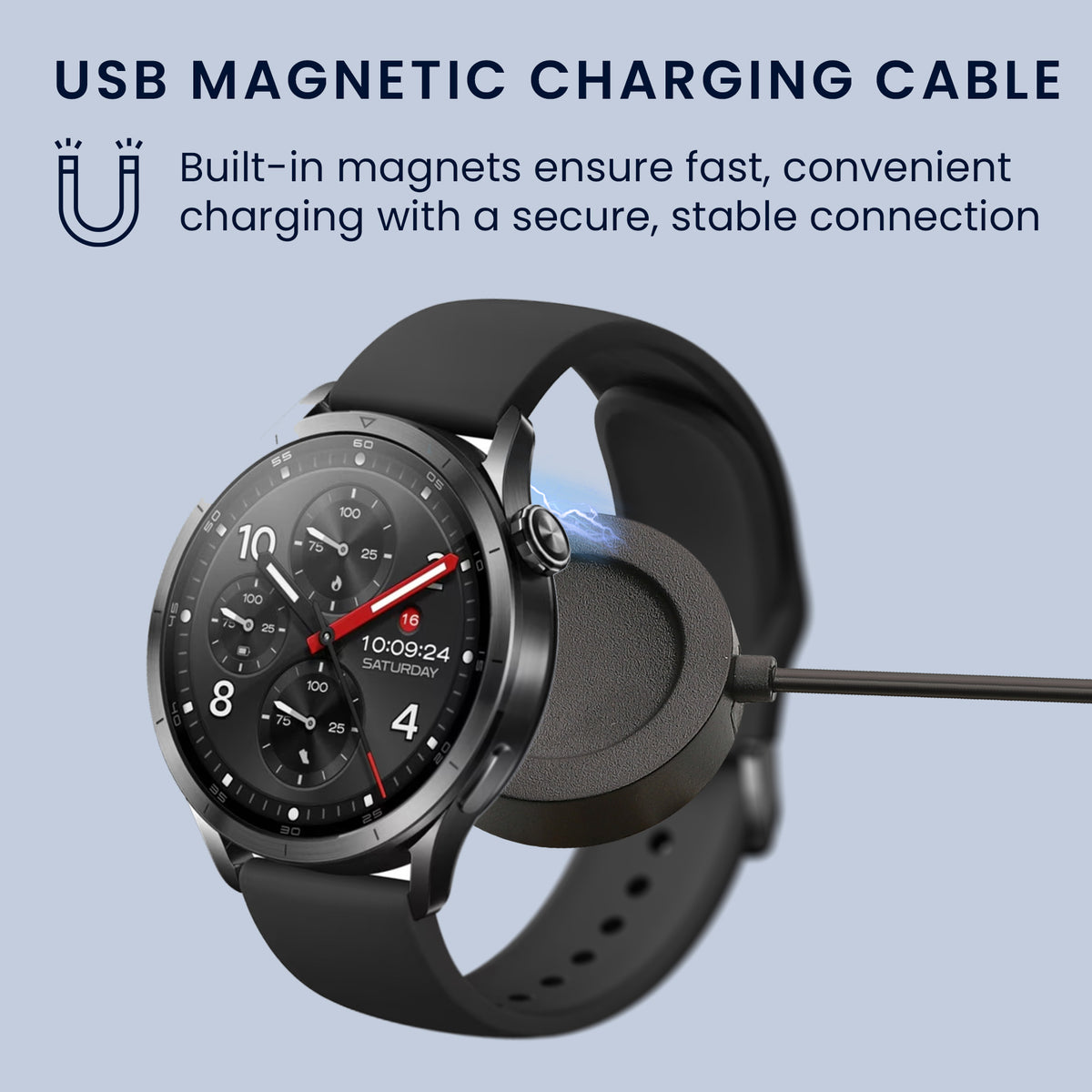 kwmobile Smartwatch Ladekabel für Xiaomi Watch S5 / Watch 5 USB Ladekabel für Smartwatch - Smart Watch Aufladekabel - Fitnesstracker Ersatzkabel - Schwarz Schwarz