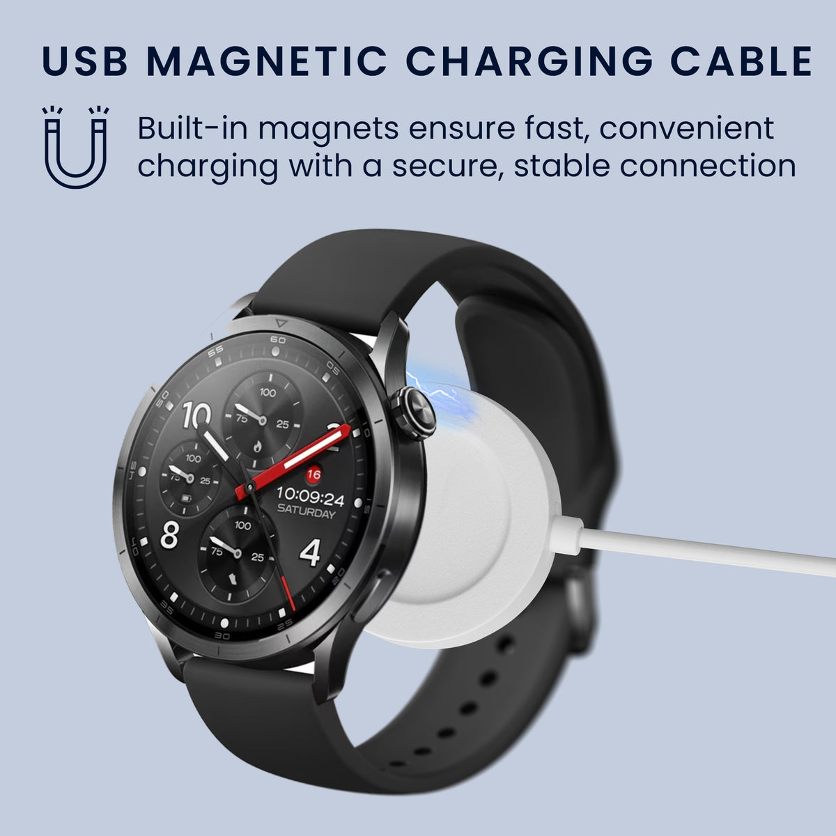 kwmobile Smartwatch Ladekabel für Xiaomi Watch S5 / Watch 5 USB Ladekabel für Smartwatch - Smart Watch Aufladekabel - Fitnesstracker Ersatzkabel - Weiß Weiß