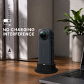 kwmobile Silikon Halterung für Insta360 X4 - Selbstklebender Dashboard Kameraständer für portable Kamera, kompakt mit USB-Kabelaussparung - Schwarz Schwarz