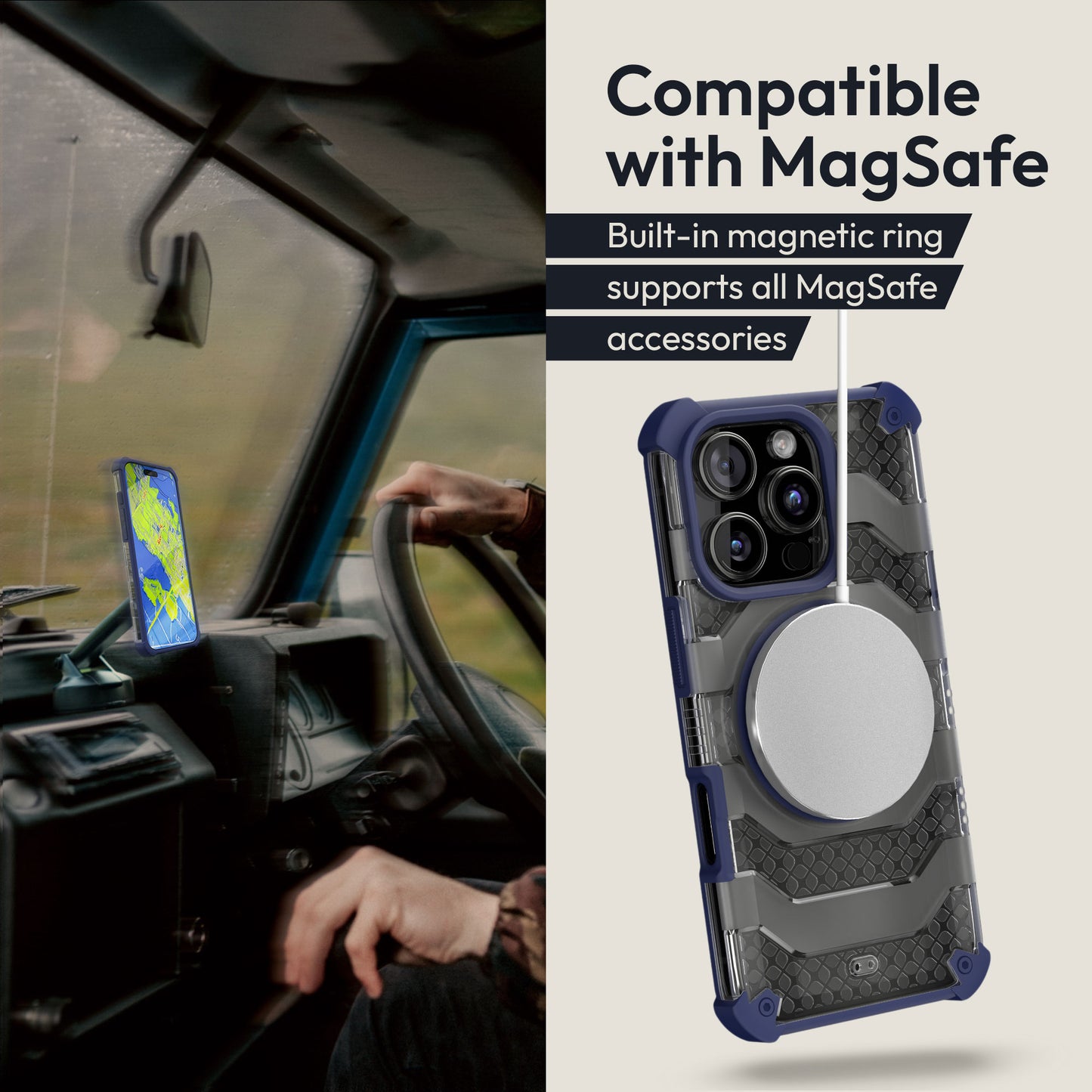 Oakshield Handyhülle kompatibel mit Iphone 16 Pro - Dunkelblau