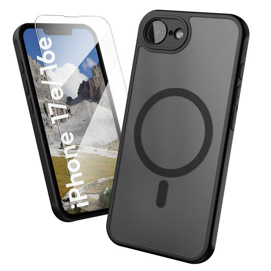 Oakshield Hülle für Apple iPhone 17e / iPhone 16e Hülle - Handyhülle [kompatibel mit MagSafe] - TPU Schutzhülle [robuster Fallschutz] - Mit [Schutzglas] - Case Schwarz Schwarz  
