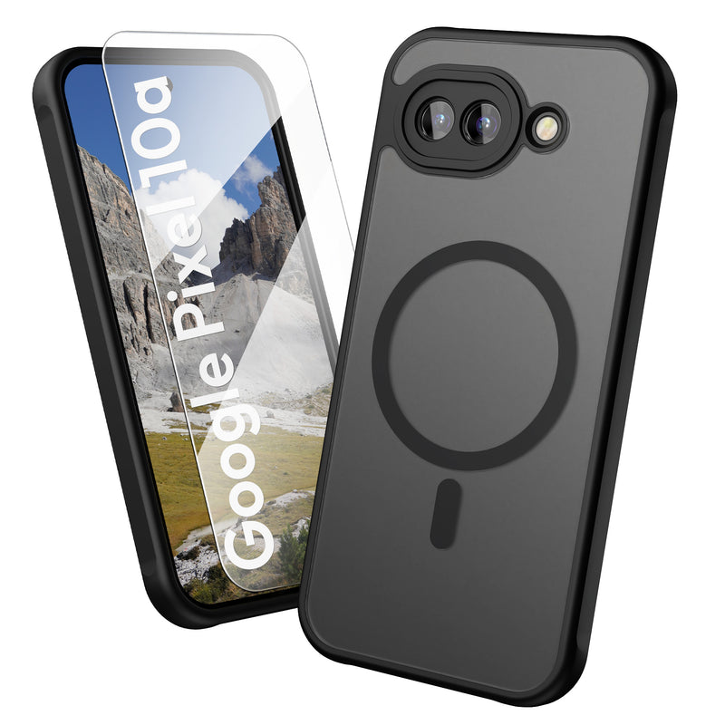 Oakshield Hülle für Google Pixel 10a Hülle - Handyhülle [kompatibel mit MagSafe] - TPU Schutzhülle [robuster Fallschutz] - Mit [Schutzglas] - Case Schwarz Schwarz  