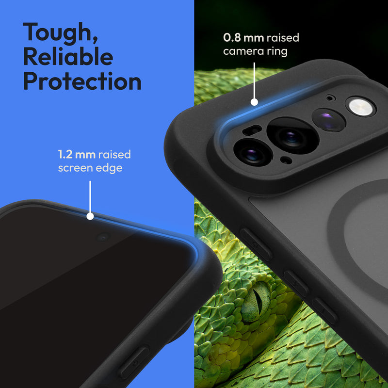 Oakshield Hülle für Google Pixel 11 Pro Hülle - Handyhülle [kompatibel mit MagSafe] - TPU Schutzhülle [robuster Fallschutz] - Mit [Schutzglas] - Case Schwarz Schwarz