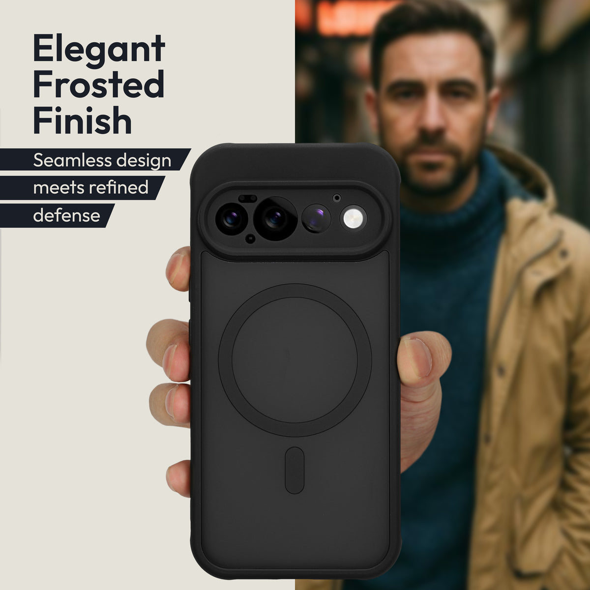 Oakshield Hülle für Google Pixel 11 Pro Hülle - Handyhülle [kompatibel mit MagSafe] - TPU Schutzhülle [robuster Fallschutz] - Mit [Schutzglas] - Case Schwarz Schwarz