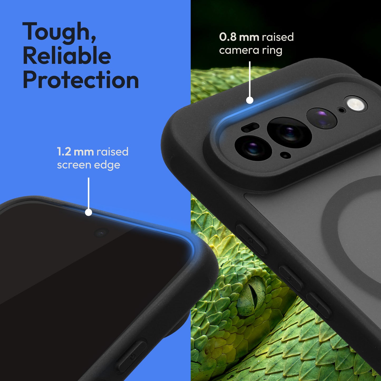 Oakshield Hülle für Google Pixel 11 Pro XL Hülle - Handyhülle [kompatibel mit MagSafe] - TPU Schutzhülle [robuster Fallschutz] - Mit [Schutzglas] - Case Schwarz Schwarz