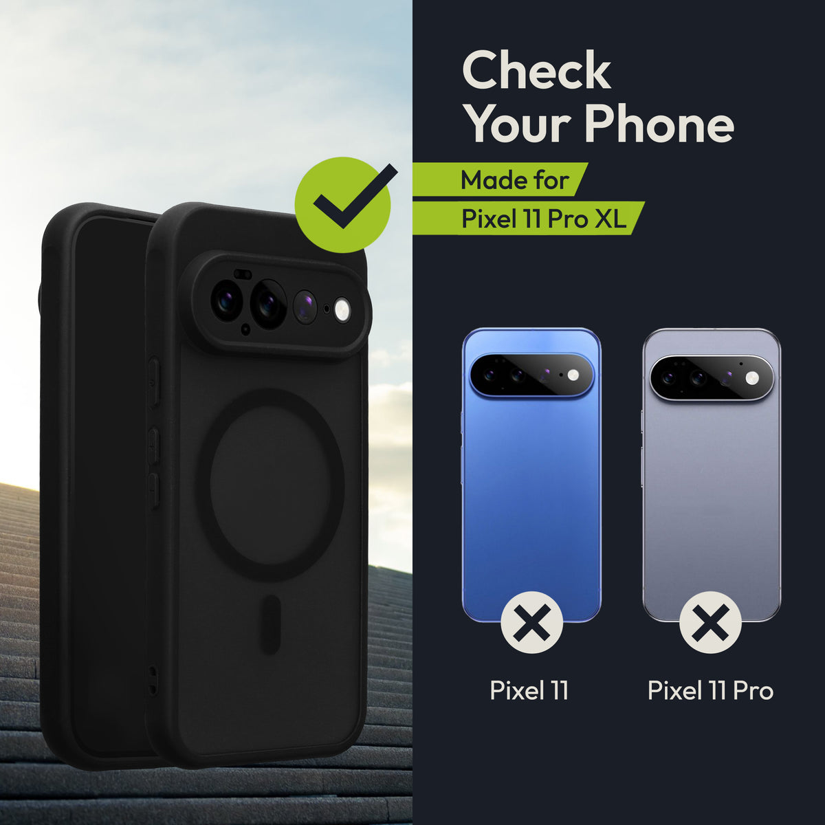 Oakshield Hülle für Google Pixel 11 Pro XL Hülle - Handyhülle [kompatibel mit MagSafe] - TPU Schutzhülle [robuster Fallschutz] - Mit [Schutzglas] - Case Schwarz Schwarz