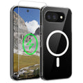 Oakshield Transparent Case für Google Pixel 10a Hülle - Crystal Clear Handyhülle mit Anti-Vergilbung & 9H Glas Displayschutz - kompatibel mit MagSafe - Transparent Weiß Transparent