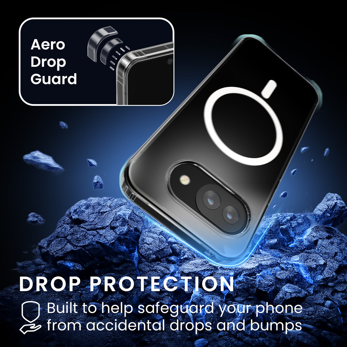 Oakshield Transparent Case für Google Pixel 10a Hülle - Crystal Clear Handyhülle mit Anti-Vergilbung & 9H Glas Displayschutz - kompatibel mit MagSafe - Transparent Weiß Transparent