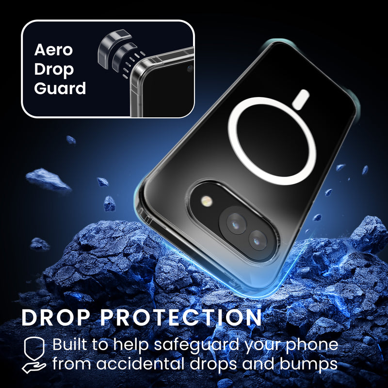 Oakshield Transparent Case für Google Pixel 10a Hülle - Crystal Clear Handyhülle mit Anti-Vergilbung & 9H Glas Displayschutz - kompatibel mit MagSafe - Transparent Weiß Transparent