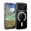 Oakshield Transparent Case für Apple iPhone 17 Pro Max Hülle - Crystal Clear Handyhülle mit Anti-Vergilbung & 9H Glas Displayschutz - kompatibel mit MagSafe - Transparent Weiß Transparent