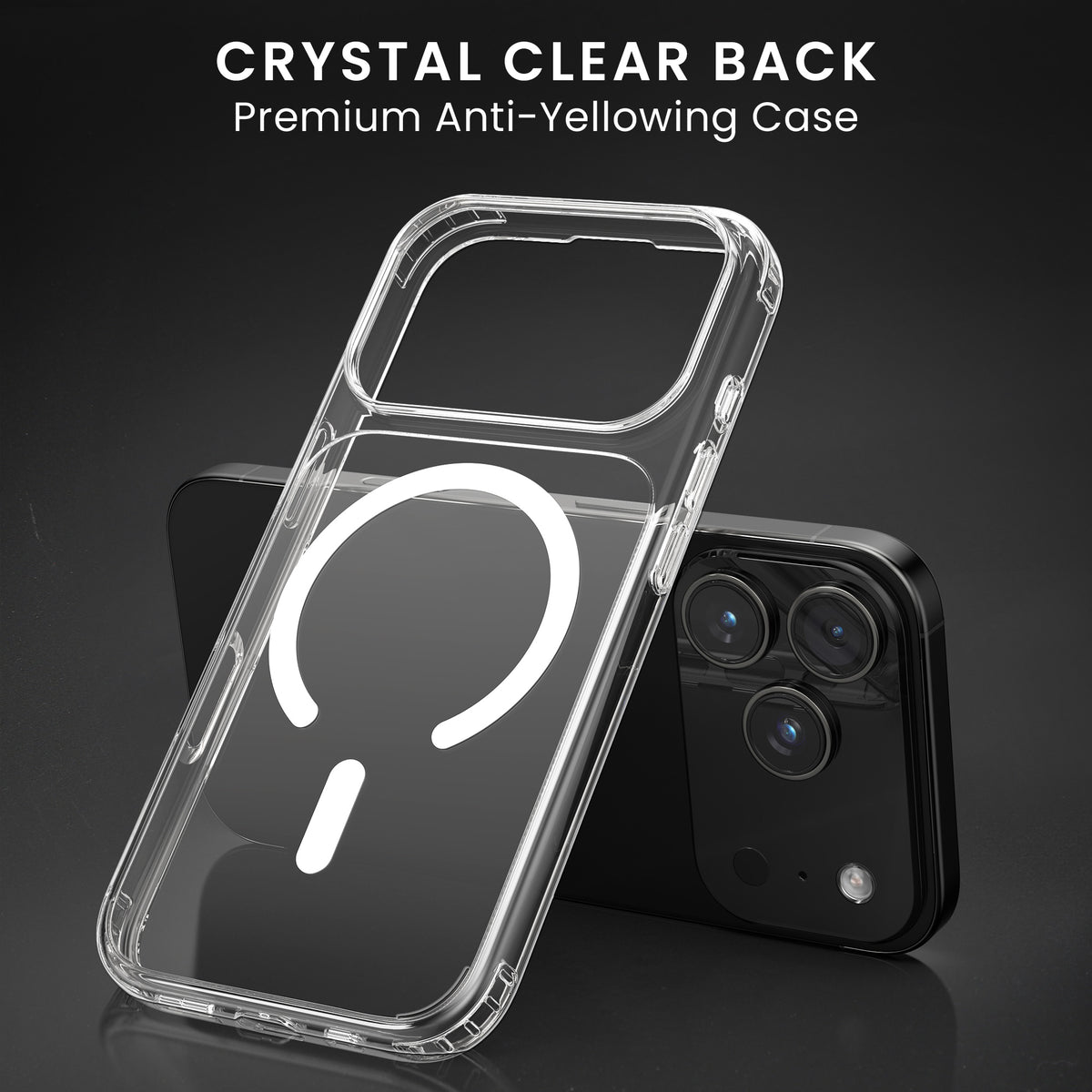 Oakshield Transparent Case für Apple iPhone 17 Pro Hülle - Crystal Clear Handyhülle mit Anti-Vergilbung & 9H Glas Displayschutz - kompatibel mit MagSafe - Transparent Weiß Transparent