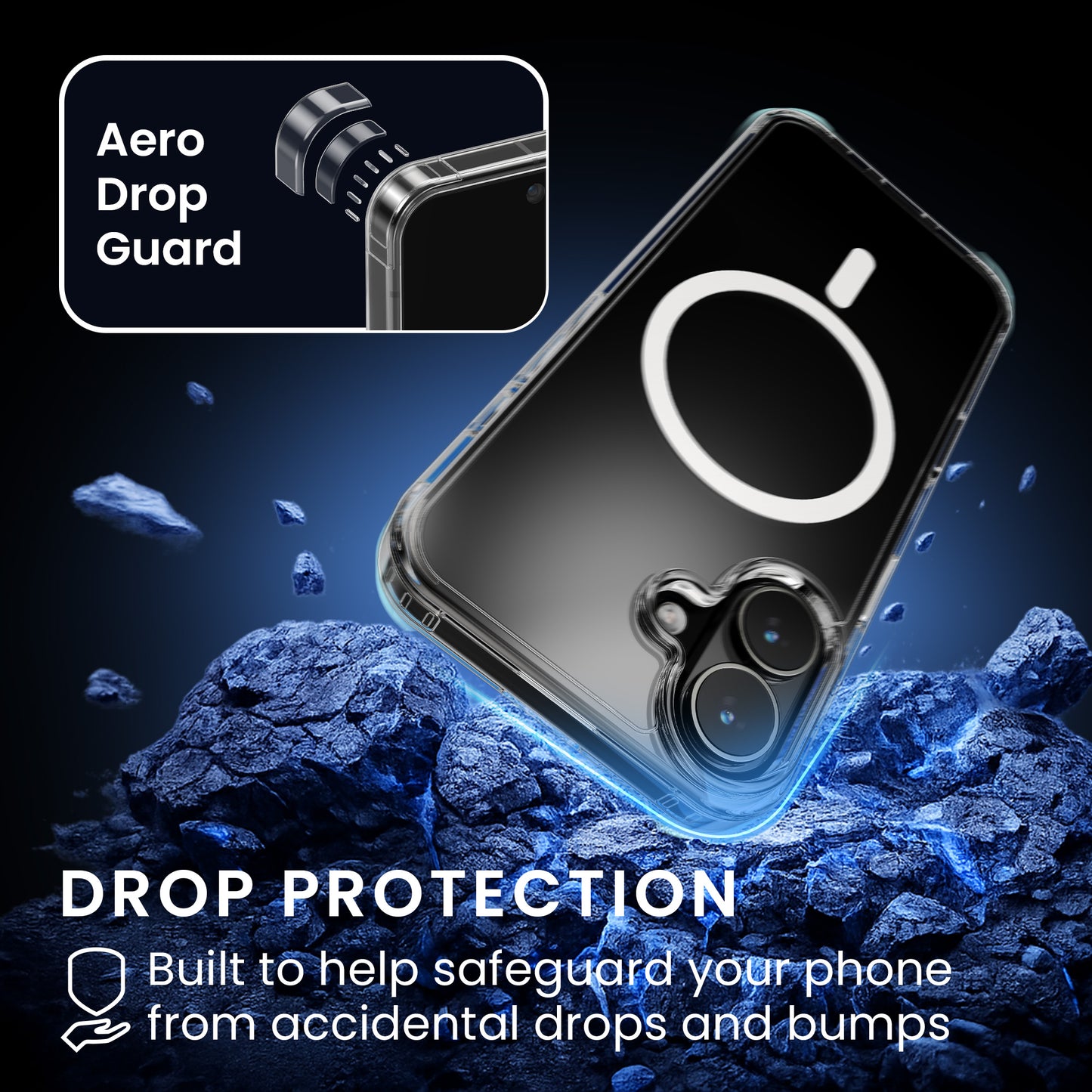 Oakshield Transparent Case für Apple iPhone 17 Hülle - Crystal Clear Handyhülle mit Anti-Vergilbung & 9H Glas Displayschutz - kompatibel mit MagSafe - Transparent Weiß Transparent