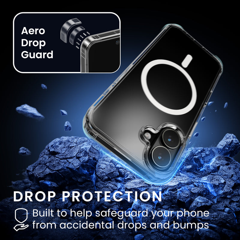 Oakshield Transparent Case für Apple iPhone 17 Hülle - Crystal Clear Handyhülle mit Anti-Vergilbung & 9H Glas Displayschutz - kompatibel mit MagSafe - Transparent Weiß Transparent