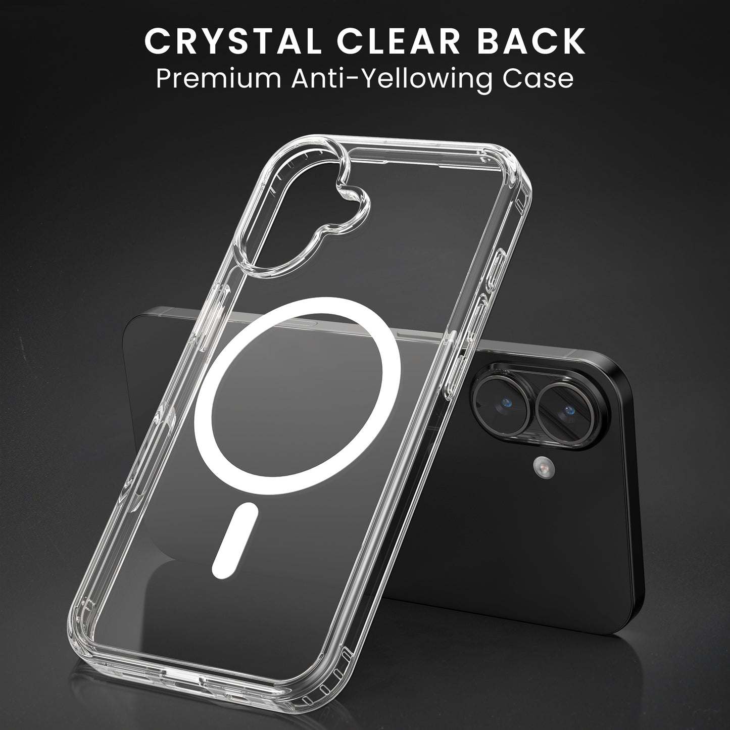 Oakshield Transparent Case für Apple iPhone 17 Hülle - Crystal Clear Handyhülle mit Anti-Vergilbung & 9H Glas Displayschutz - kompatibel mit MagSafe - Transparent Weiß Transparent