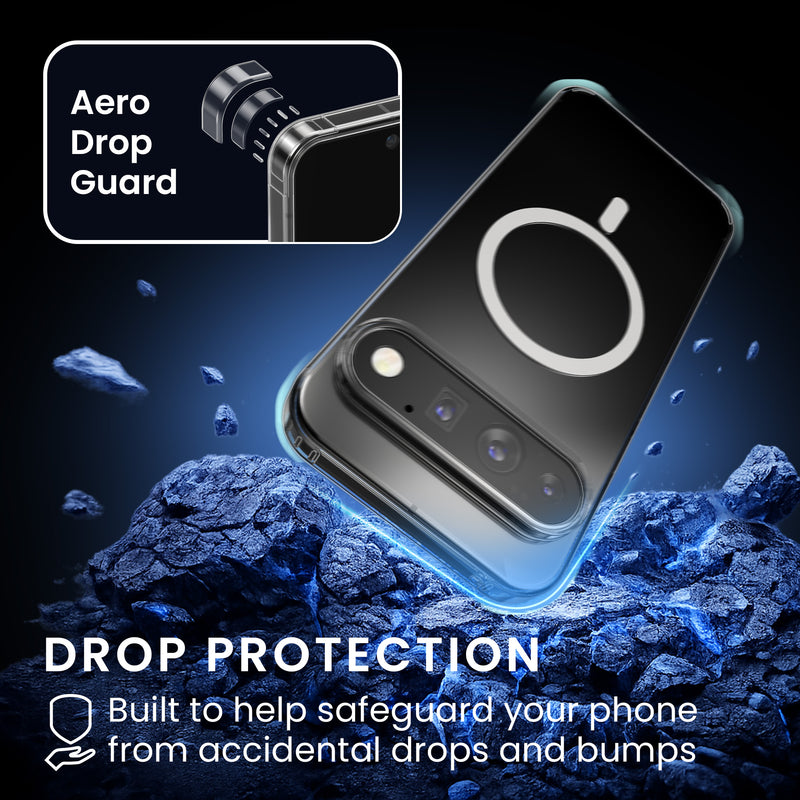 Oakshield Transparent Case für Google Pixel 11 Pro XL / Pixel 10 Pro XL Hülle - Crystal Clear Handyhülle mit Anti-Vergilbung & 9H Glas Displayschutz - kompatibel mit MagSafe - Transparent Weiß Transparent