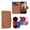 kwmobile Wallet Case Hülle kompatibel mit Apple iPhone 4 / 4S - Cover Flip Tasche mit Kartenfach in Schwarz Schwarz  