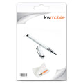 kwmobile Simple and elegant 2 in 1 stylus pen with ballpoint pen for all common smartphones and tablets with touchscreens in WHITE