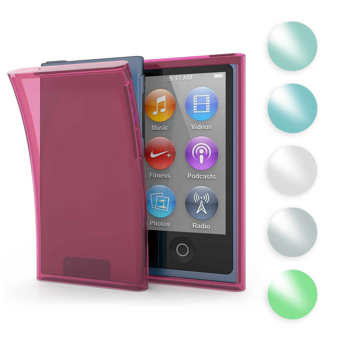 kwmobile Hülle kompatibel mit Apple iPod Nano 7 - Silikon Backcover Schutzhülle - Cover Case in Schwarz Transparent Schwarz  