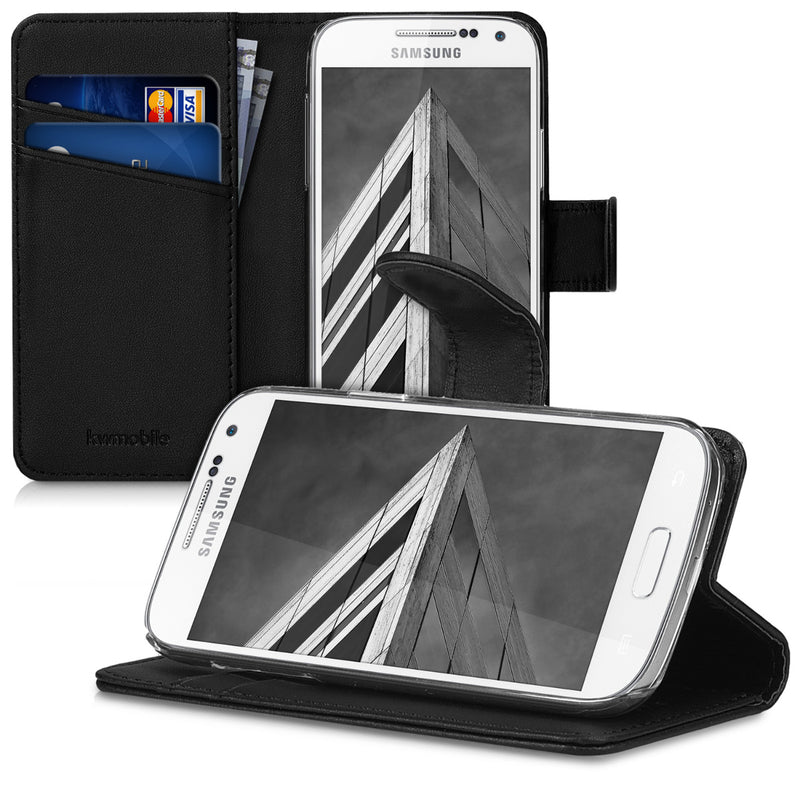 Faux Leather Cover for Samsung Galaxy S4 Mini Black