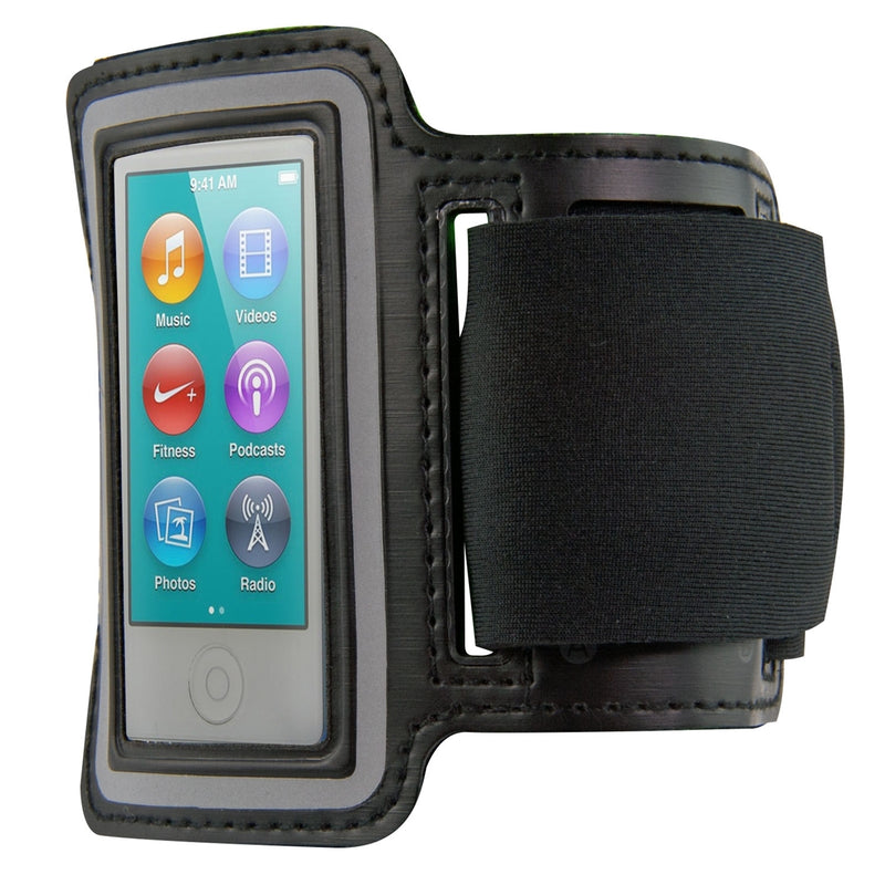 kwmobile Sports Armband compatible with Apple iPod Nano 7 - with Key Pocket - Sports Armband 19 - 35 cm Inner Dimensions
