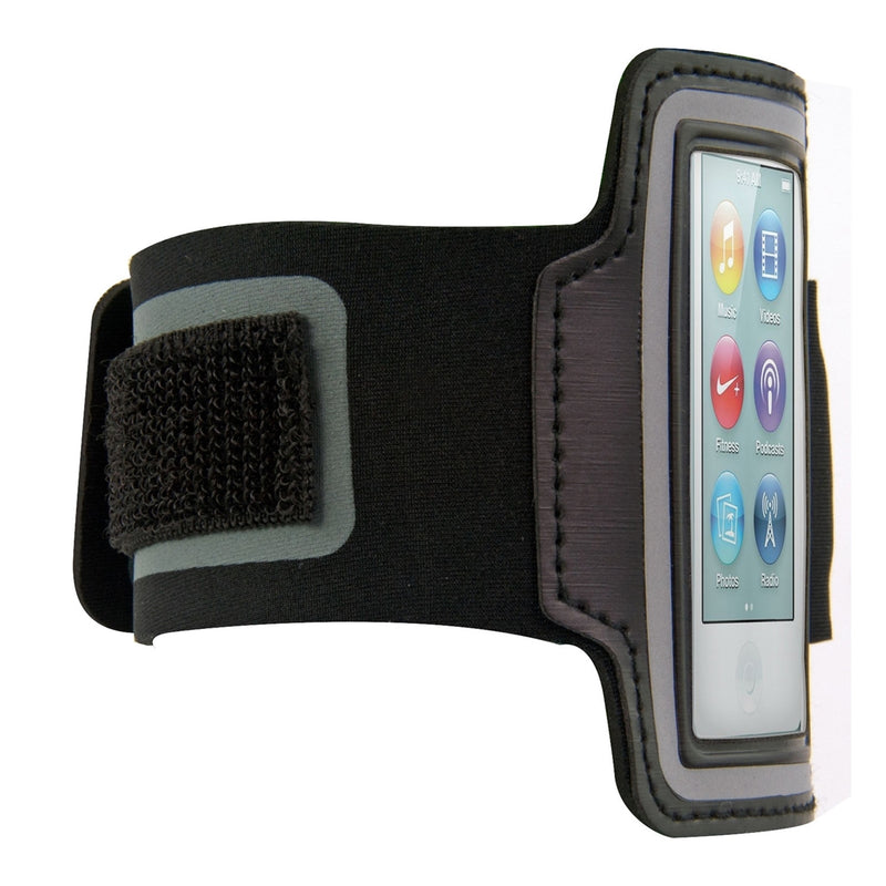 kwmobile Sport Armband kompatibel mit Apple iPod Nano 7 - mit Schlüsselfach - Sport Armtasche 19 - 35 cm Innenmaße - Schwarz Schwarz  