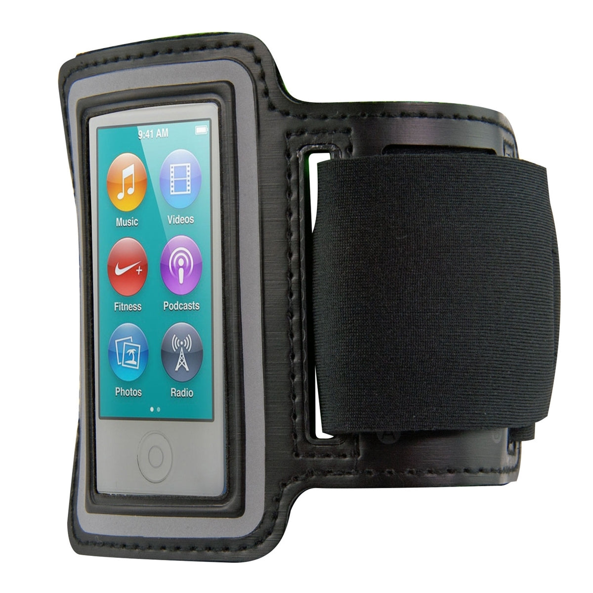 kwmobile Sports Armband compatible with Apple iPod Nano 7 - with Key Pocket - Sports Armband 19 - 35 cm Inner Dimensions