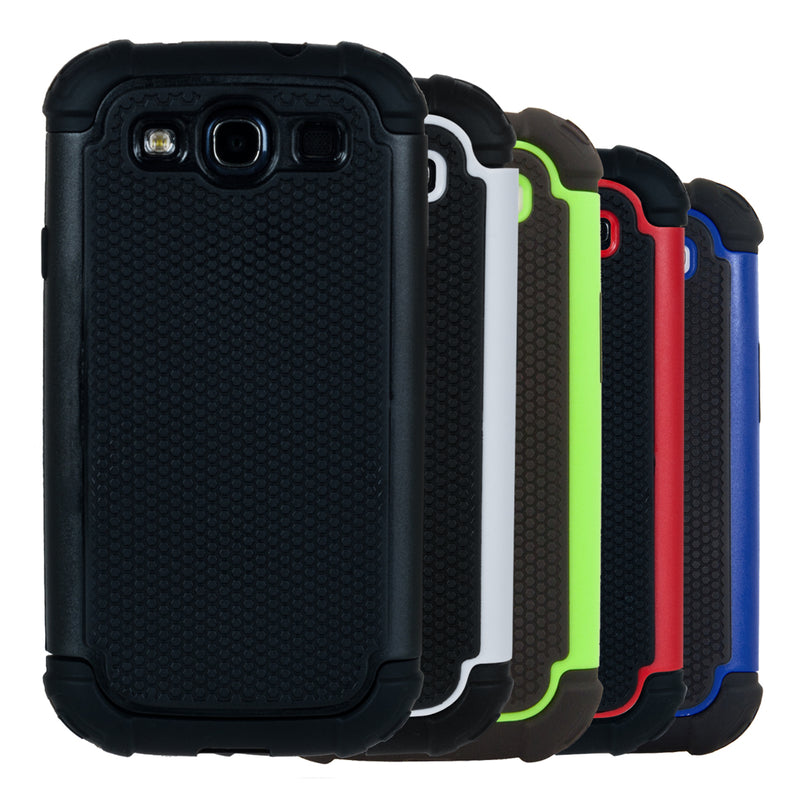 kwmobile Hülle kompatibel mit Samsung Galaxy S3 / S3 Neo - Hybrid Handy Cover Handyhülle Case Schutzhülle in Weiß Schwarz Weiß  