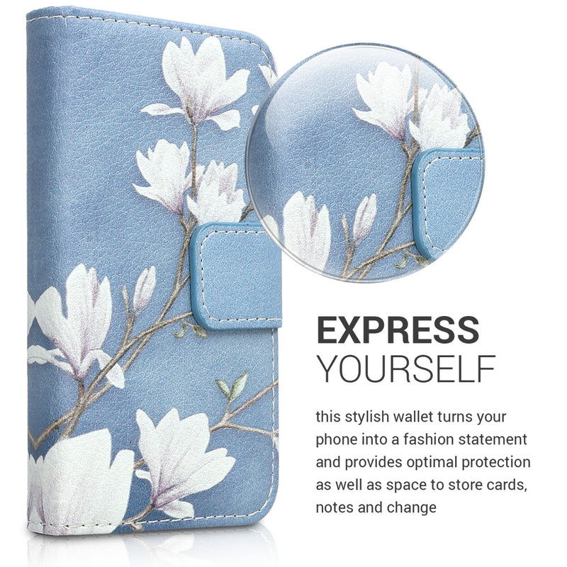 kwmobile Wallet Case compatible with Apple iPhone 4 / 4S - Cover with Stand and Card Slots