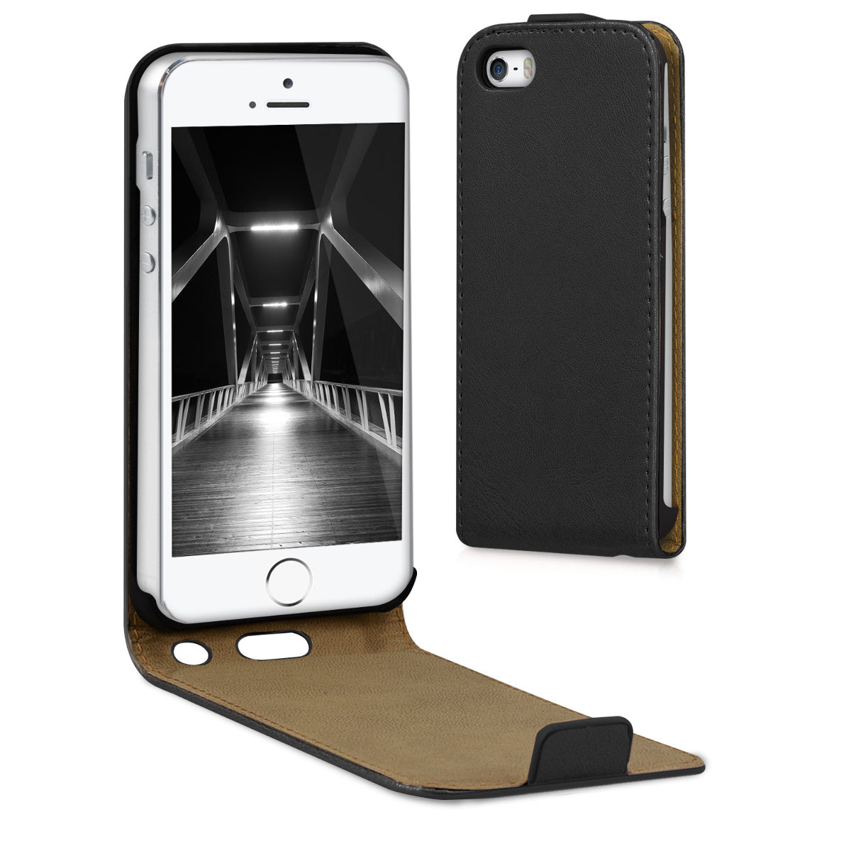 kwmobile Protective Case compatible with Apple iPhone SE (1st Gen 2016) / iPhone 5 / iPhone 5S - Phone Cover - Flip Case