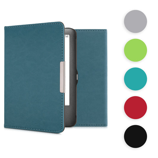 kwmobile Klapphülle kompatibel mit Tolino Shine (2013) Hülle - eReader Case aus Kunstleder - Cover - Petrol Petrol  