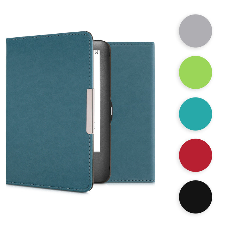 kwmobile Klapphülle kompatibel mit Tolino Shine (2013) Hülle - eReader Case aus Kunstleder - Cover - Petrol Petrol  