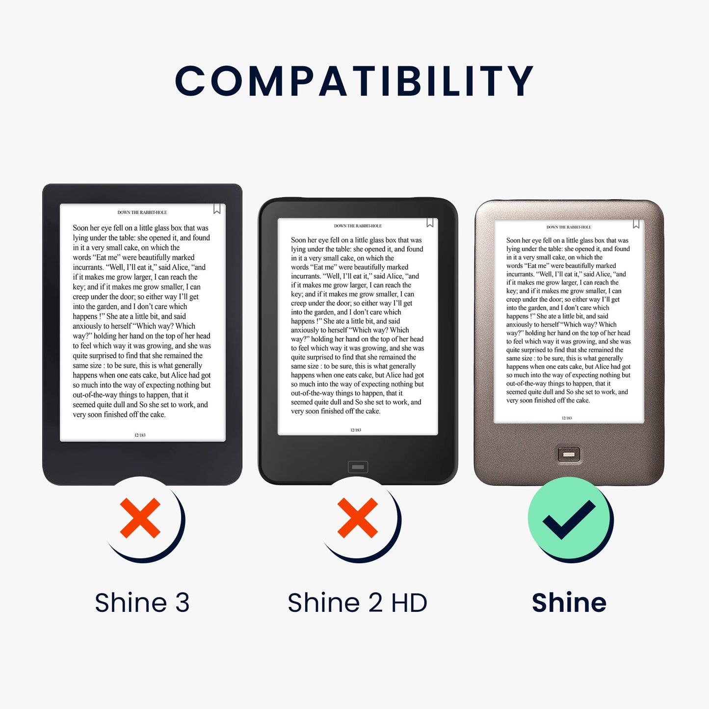 kwmobile Foldable Case Compatible with Tolino Shine (2013) Case - eReader Case - Cover
