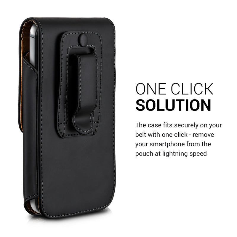 kwmobile Belt Pouch Case for Mobile Phones with Belt Clip - 13.5 x 6.9 cm Belt Case with Belt Loop