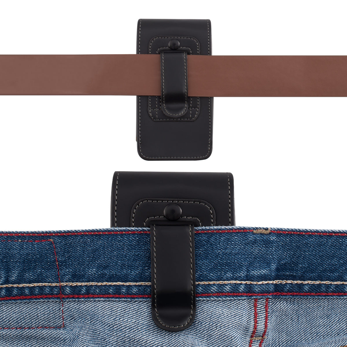 kwmobile Belt Pouch Case for Mobile Phones with Belt Clip - 13.5 x 6.9 cm Belt Case with Belt Loop
