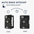 kwmobile Protective Case for Amazon Kindle Paperwhite Cover - eReader Flip Case with Auto Sleep Function - Galaxy Tree Meadow