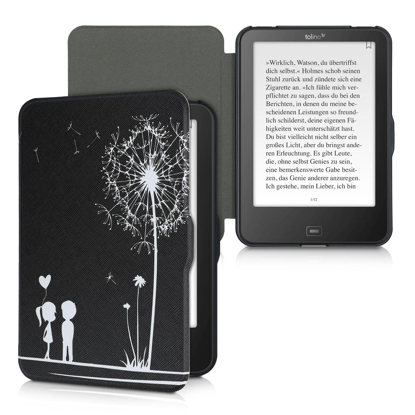 kwmobile Protective Cover for Tolino Vision HD Case - eReader Flip Case with Auto Sleep Function