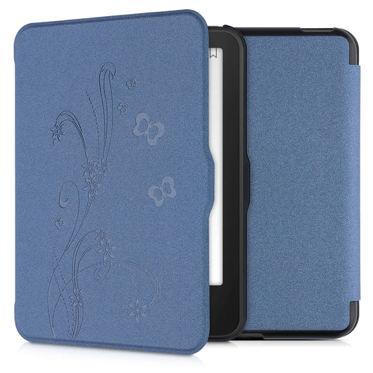 kwmobile Klapphülle kompatibel mit Tolino Vision 1 / 2 / 3 / 4 HD Hülle - eReader Case - Eule Schlaf Türkis Braun Mintgrün Türkis  [dsg35]