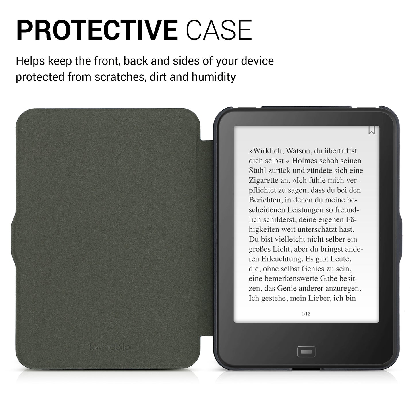kwmobile Protective Cover for Tolino Vision HD Case - eReader Flip Case with Auto Sleep Function