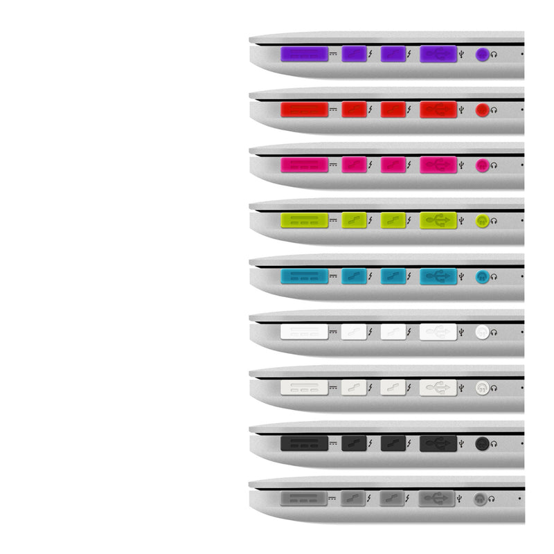 kwmobile 12x Staubschutz kompatibel mit Apple MacBook Pro 13" 15" Retina / Air 11" 13" (ab Mitte 2011 bis Mitte 2016) - Stöpsel Stecker Dust Plug Staubstecker Blau Blau  