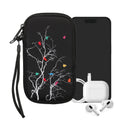 kwmobile Smartphone Pouch - Phone Bag Case Cover Protective Sleeve - Birds Branch - 15.2 x 8.3 cm Inner Dimensions