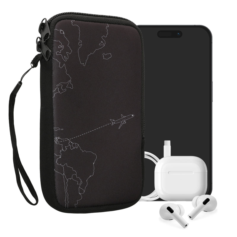 kwmobile Smartphone Pouch - Phone Bag Case Cover Protective Sleeve - Birds Branch - 15.2 x 8.3 cm Inner Dimensions