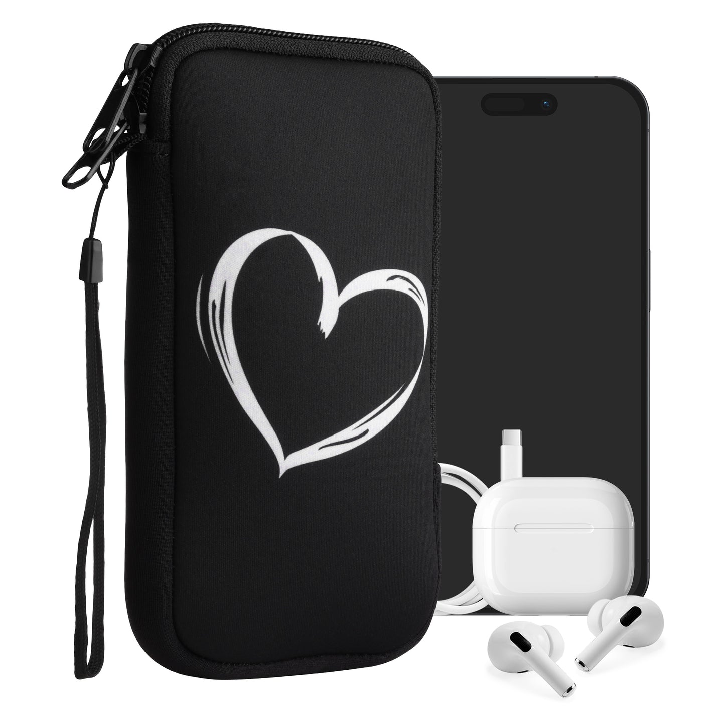kwmobile Smartphone Pouch - Phone Bag Case Cover Protective Sleeve - Birds Branch - 15.2 x 8.3 cm Inner Dimensions