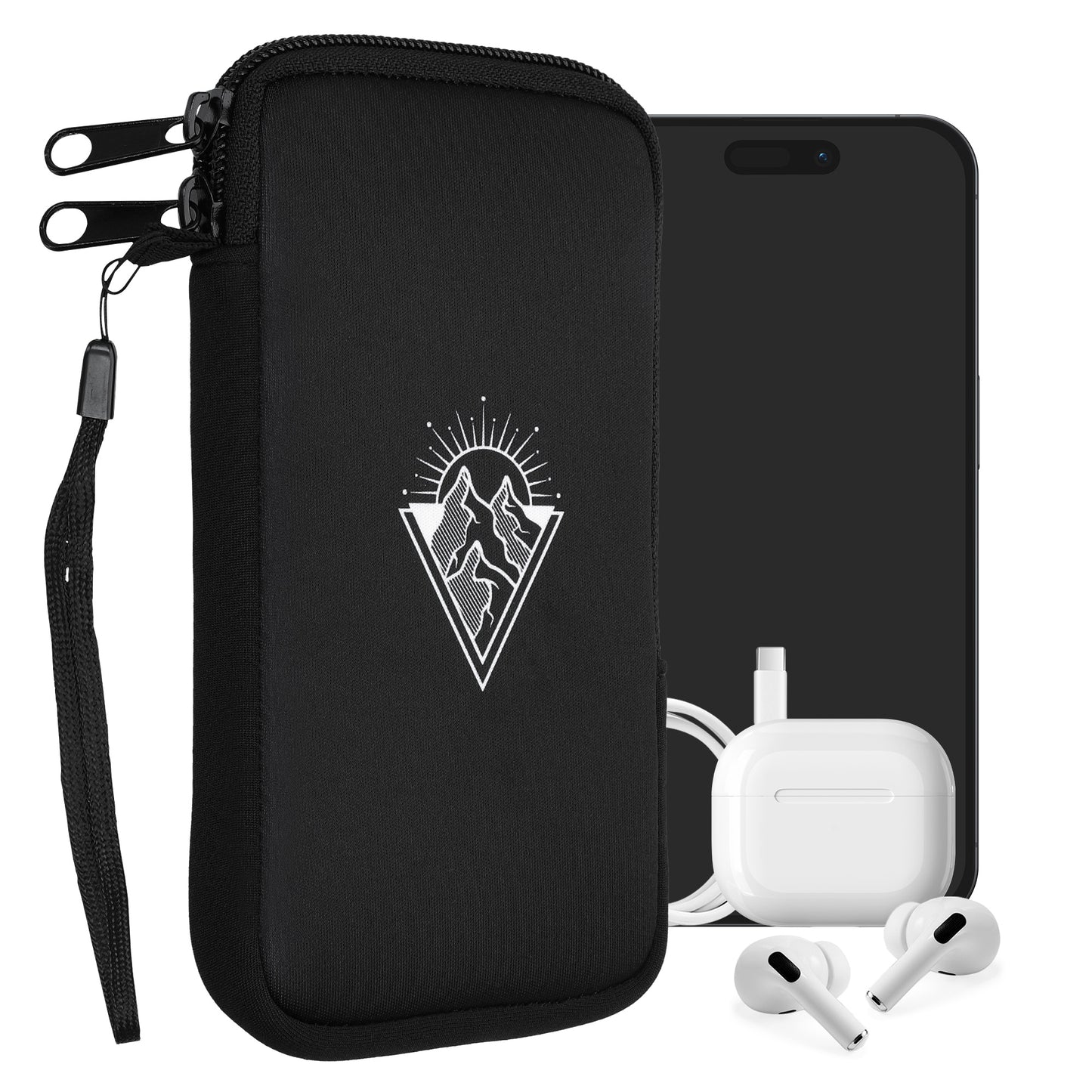kwmobile Smartphone Pouch - Phone Bag Case Cover Protective Sleeve - Birds Branch - 15.2 x 8.3 cm Inner Dimensions