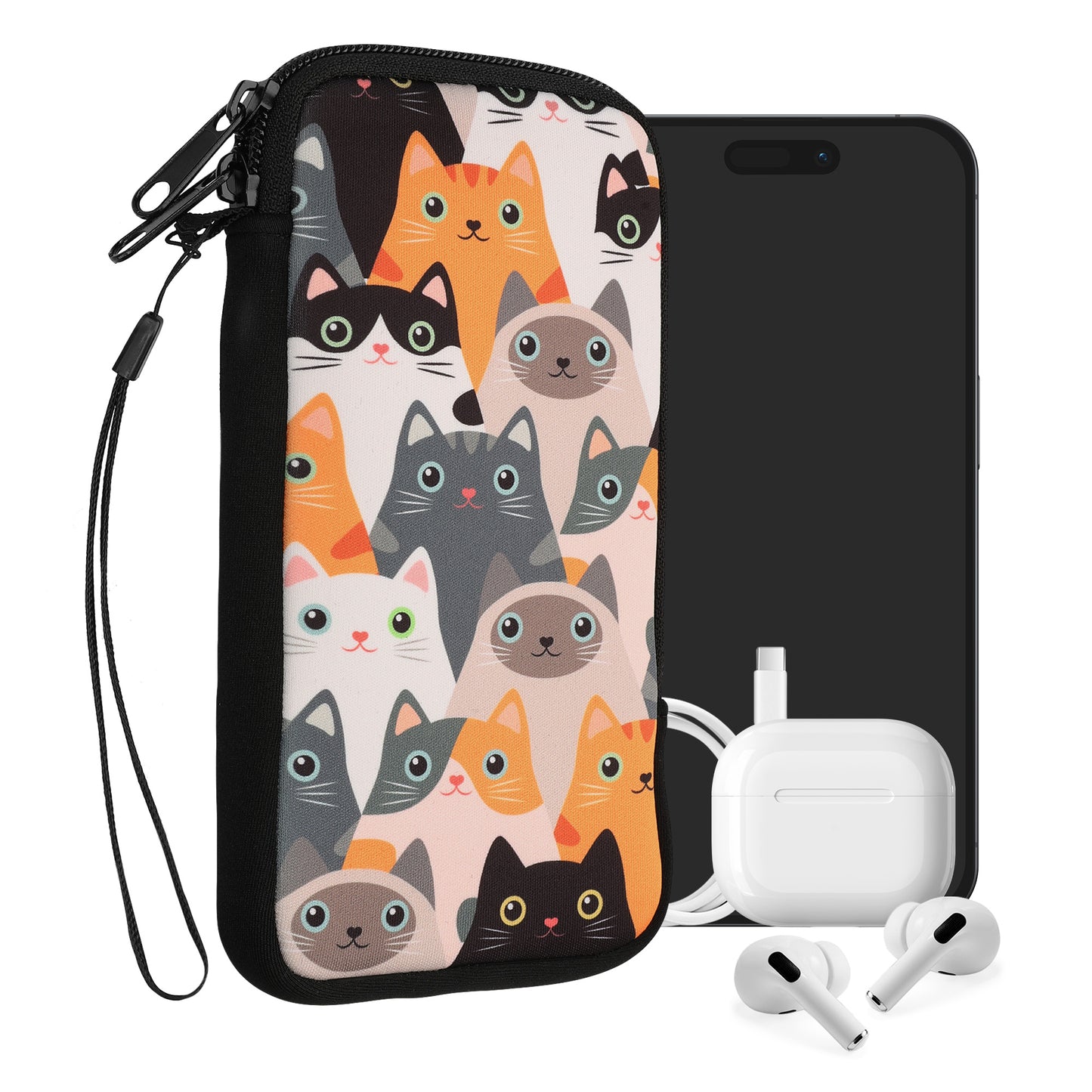 kwmobile Smartphone Pouch - Phone Bag Case Cover Protective Sleeve - Birds Branch - 15.2 x 8.3 cm Inner Dimensions