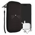 kwmobile Smartphone Pouch - Phone Bag Case Cover Protective Sleeve - Birds Branch - 15.2 x 8.3 cm Inner Dimensions