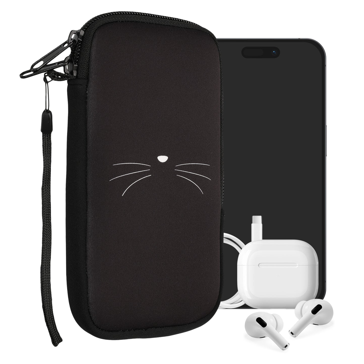 kwmobile Smartphone Pouch - Phone Bag Case Cover Protective Sleeve - Birds Branch - 15.2 x 8.3 cm Inner Dimensions