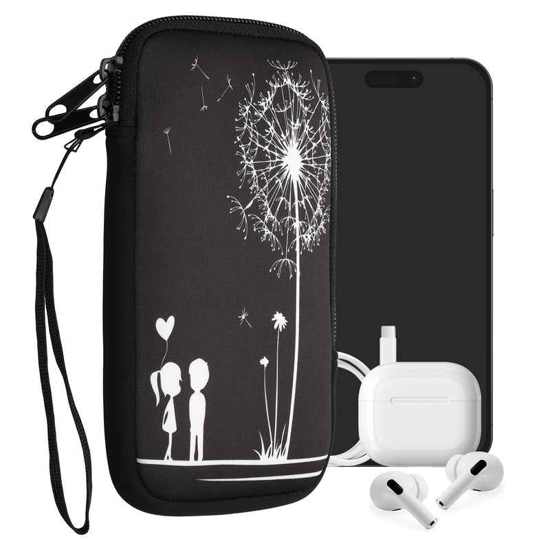 kwmobile Smartphone Pouch - Phone Bag Case Cover Protective Sleeve - Birds Branch - 15.2 x 8.3 cm Inner Dimensions