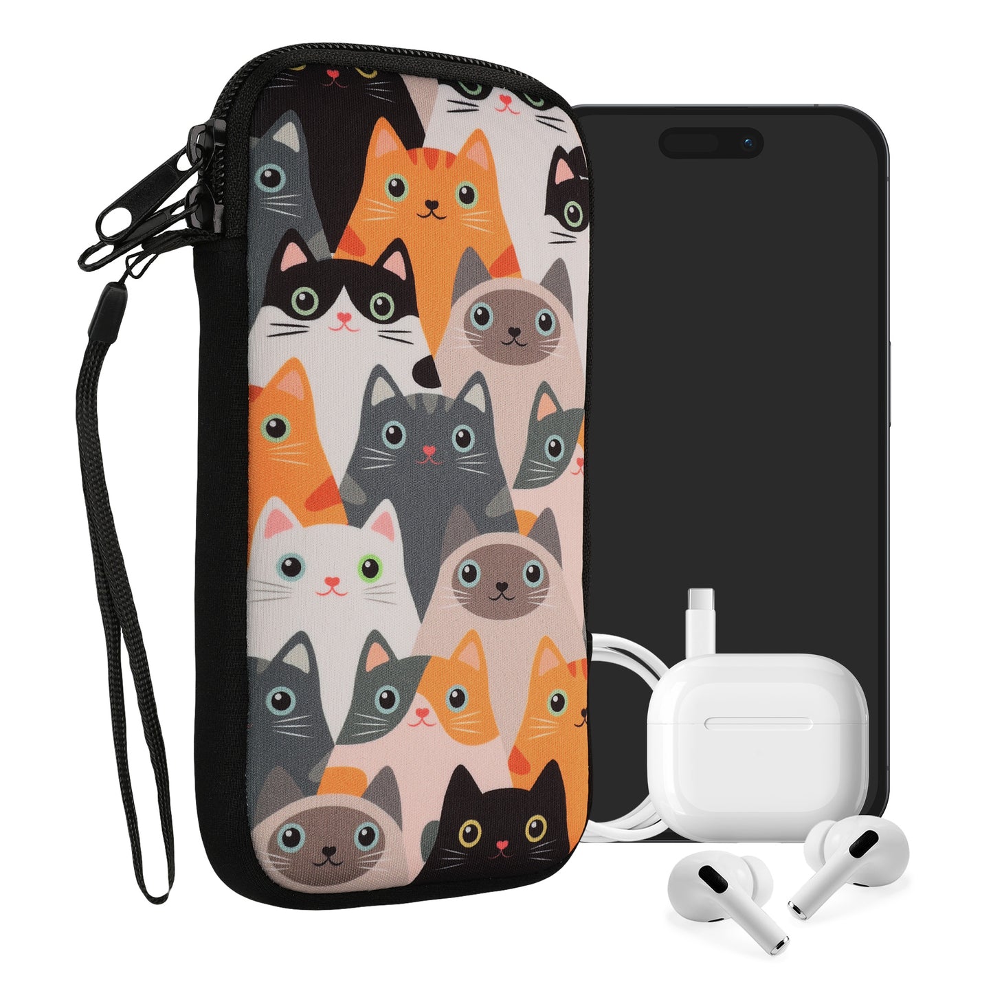 kwmobile Smartphone Pouch - Phone Bag Case Cover Protective Sleeve - Birds Branch - 15.2 x 8.3 cm Inner Dimensions