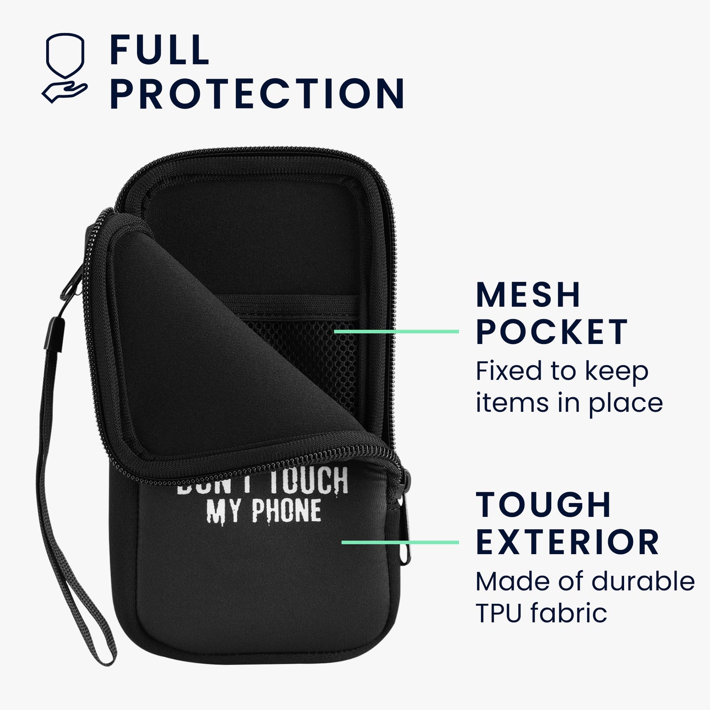 kwmobile Smartphone Pouch - Phone Bag Case Cover Protective Sleeve - Birds Branch - 15.2 x 8.3 cm Inner Dimensions