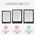 kwmobile Protective Case for Kobo Aura H2O Edition 1 - eReader Flip Case with Auto Sleep Function